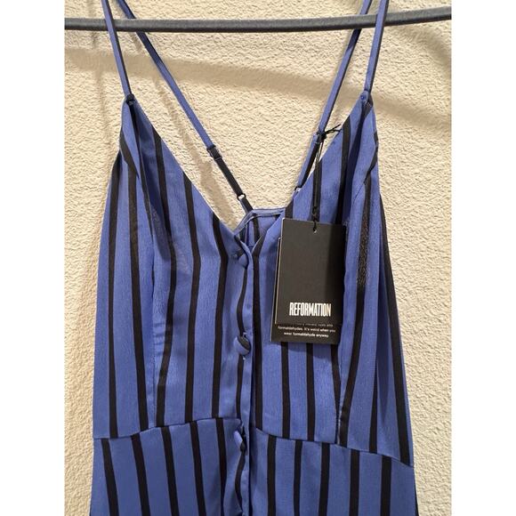 NWT Reformation Savanah Dress Blue striped Sundress Women's Size 0 - Picture 7 of 15